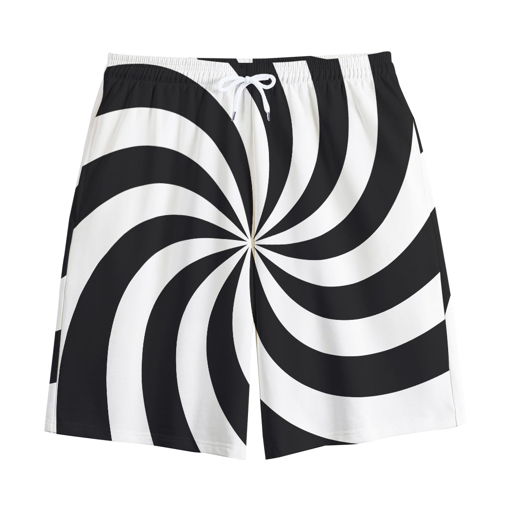 Swirl Optical Illusion Print Cotton Shorts