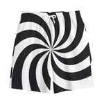 Swirl Optical Illusion Print Cotton Shorts