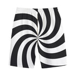 Swirl Optical Illusion Print Cotton Shorts