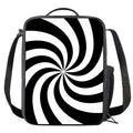 Swirl Optical Illusion Print Crossbody Lunch Bag