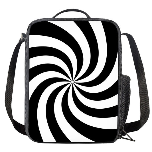 Swirl Optical Illusion Print Crossbody Lunch Bag