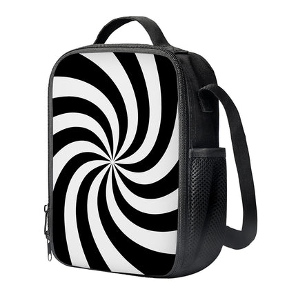Swirl Optical Illusion Print Crossbody Lunch Bag