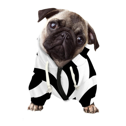 Swirl Optical Illusion Print Dog Zip Up Hoodie