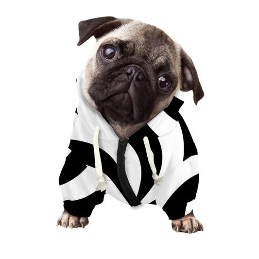 Swirl Optical Illusion Print Dog Zip Up Hoodie