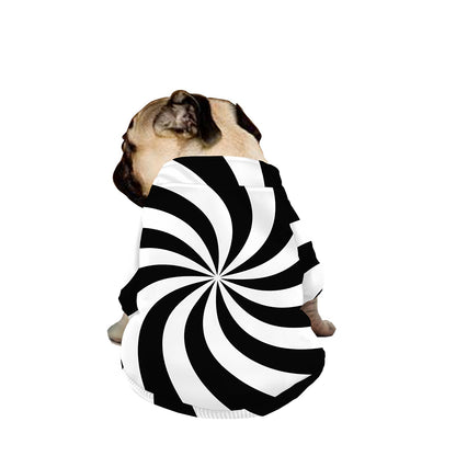 Swirl Optical Illusion Print Dog Zip Up Jacket