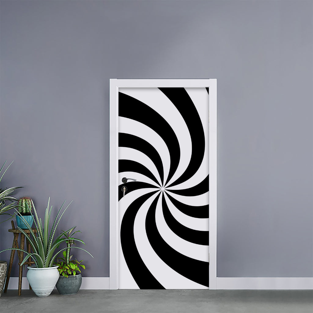Swirl Optical Illusion Print Door Sticker