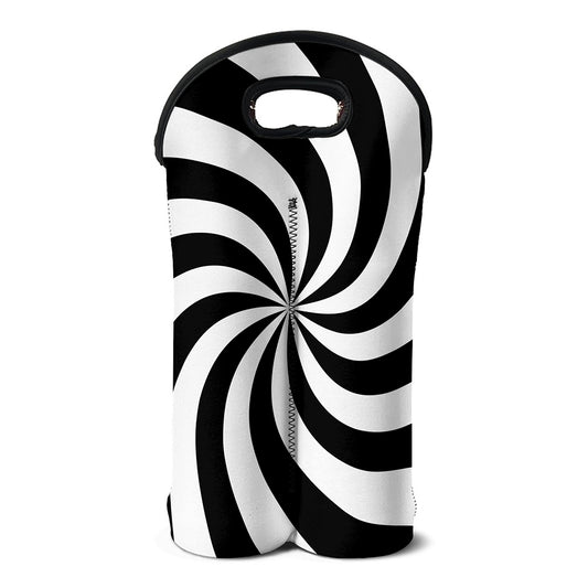 Swirl Optical Illusion Print Double Neoprene Wine Tote