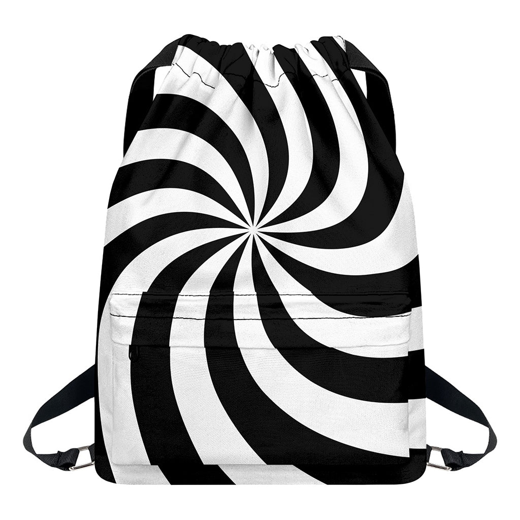 Swirl Optical Illusion Print Drawstring Backpack