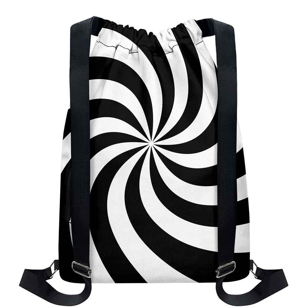 Swirl Optical Illusion Print Drawstring Backpack