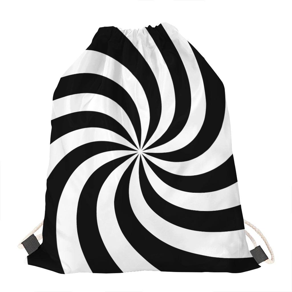 Swirl Optical Illusion Print Drawstring Bag