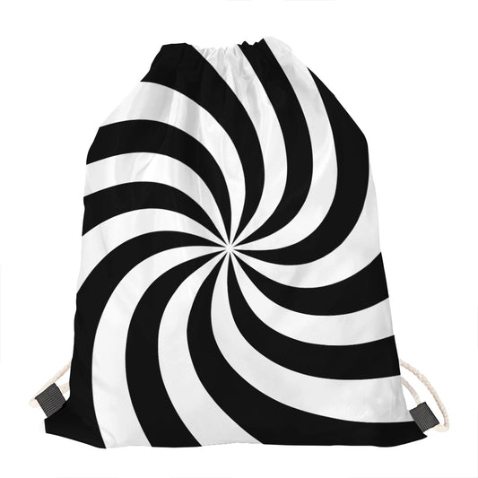 Swirl Optical Illusion Print Drawstring Bag
