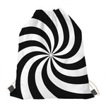 Swirl Optical Illusion Print Drawstring Bag