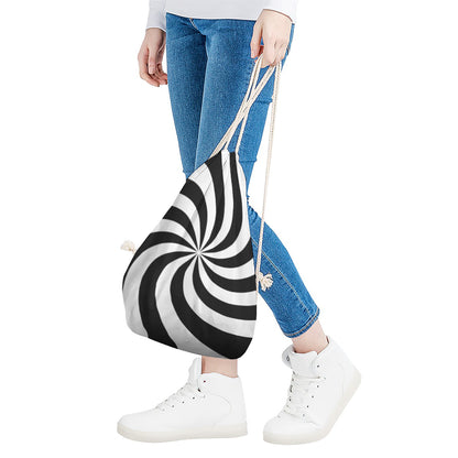Swirl Optical Illusion Print Drawstring Bag