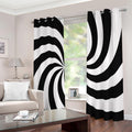 Swirl Optical Illusion Print Extra Wide Grommet Curtains