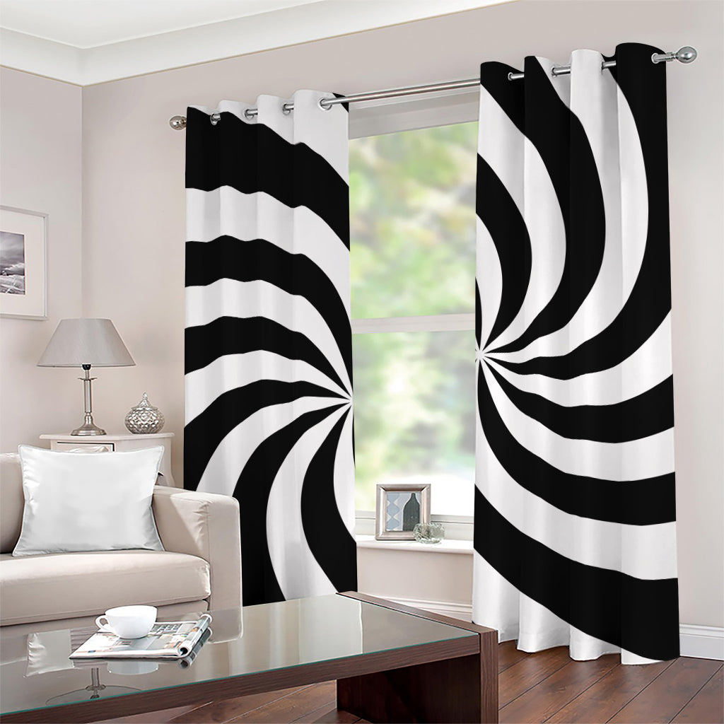 Swirl Optical Illusion Print Grommet Curtains