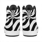 Swirl Optical Illusion Print High Top Leather Sneakers