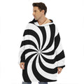Swirl Optical Illusion Print Hoodie Blanket