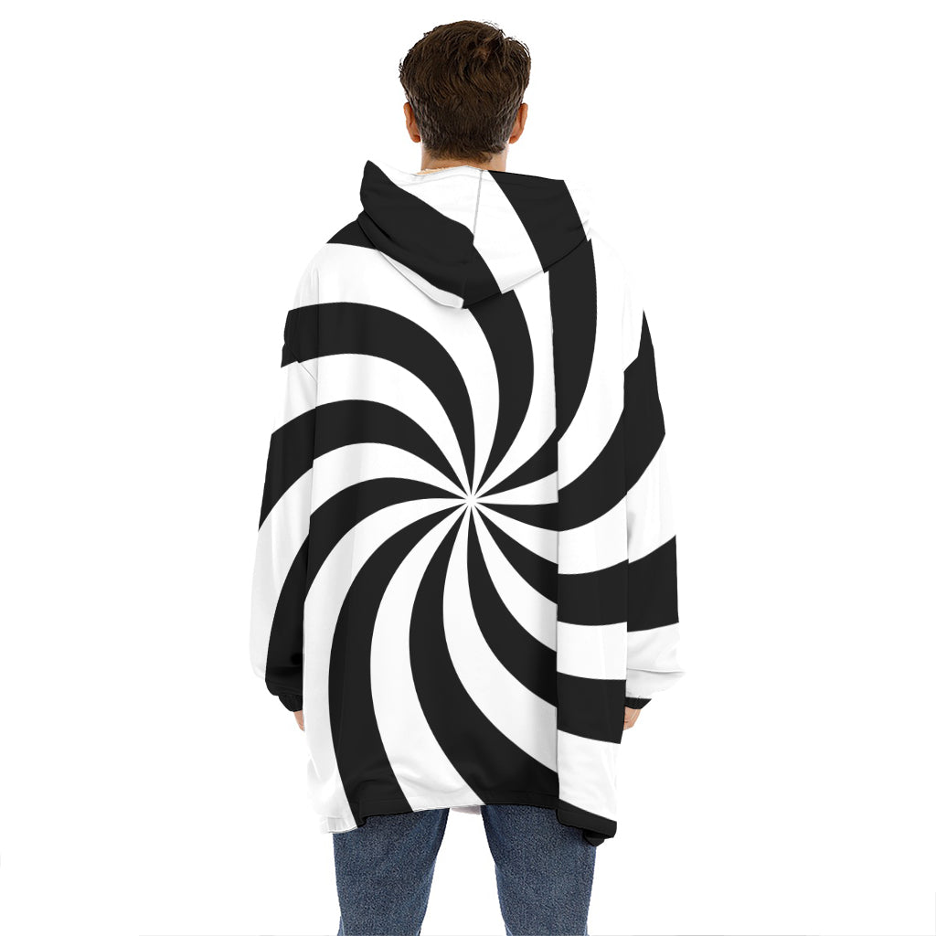 Swirl Optical Illusion Print Hoodie Blanket