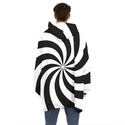 Swirl Optical Illusion Print Hoodie Blanket