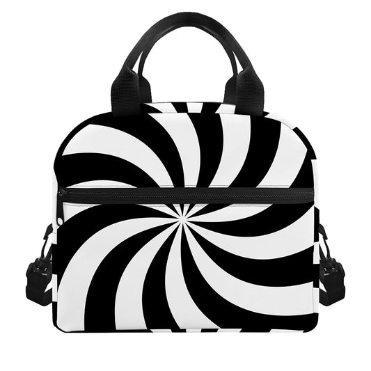 Swirl Optical Illusion Print Insulated Lunch Bag