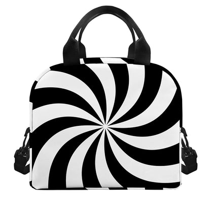 Swirl Optical Illusion Print Insulated Lunch Bag