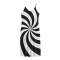 Swirl Optical Illusion Print Jersey Midi Cami Dress