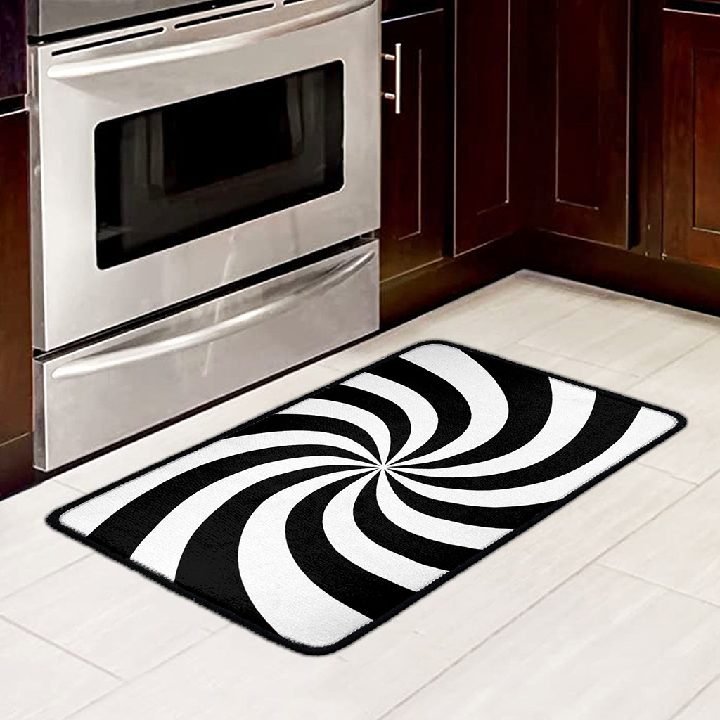Swirl Optical Illusion Print Kitchen Mat