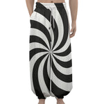 Swirl Optical Illusion Print Lantern Pants
