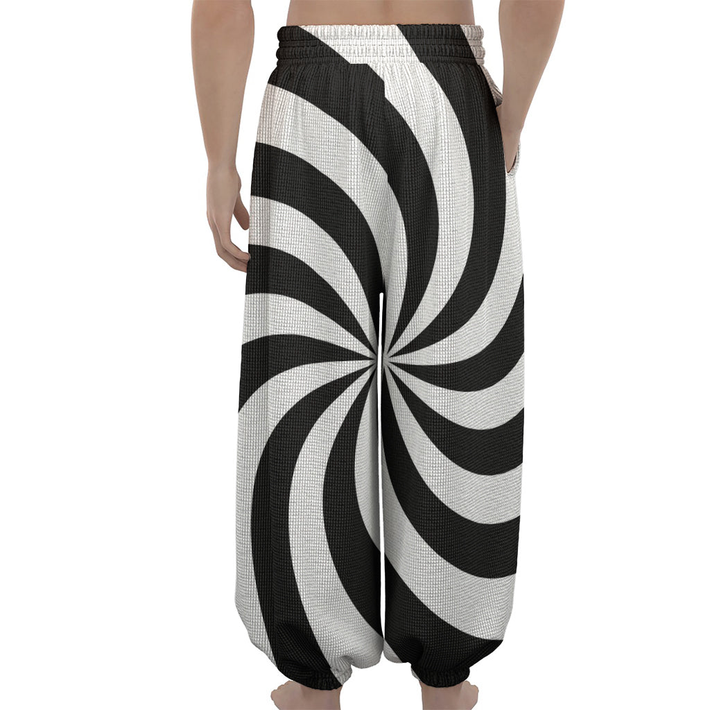 Swirl Optical Illusion Print Lantern Pants