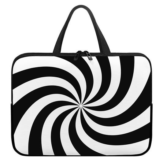 Swirl Optical Illusion Print Laptop Sleeve With Handle