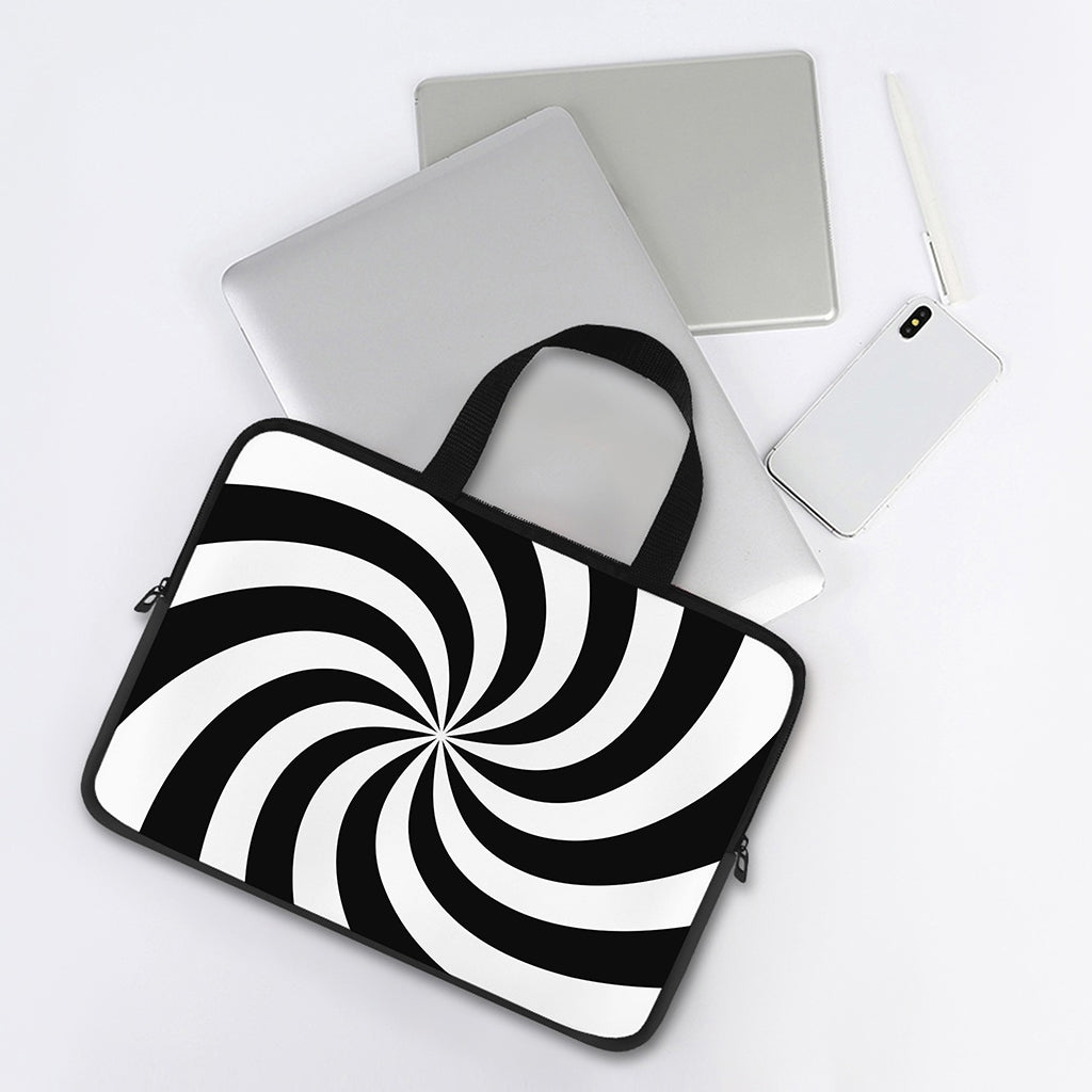 Swirl Optical Illusion Print Laptop Sleeve With Handle