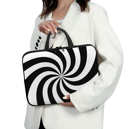 Swirl Optical Illusion Print Laptop Sleeve With Handle