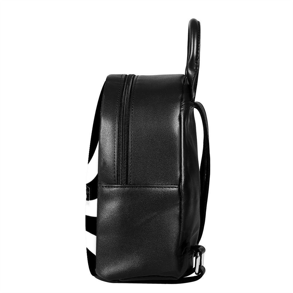 Swirl Optical Illusion Print Leather Backpack