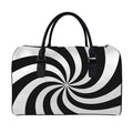 Swirl Optical Illusion Print Leather Duffel Bag