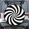 Swirl Optical Illusion Print Leather Spare Tire Cover