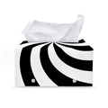 Swirl Optical Illusion Print Leather Tissue Box Cover