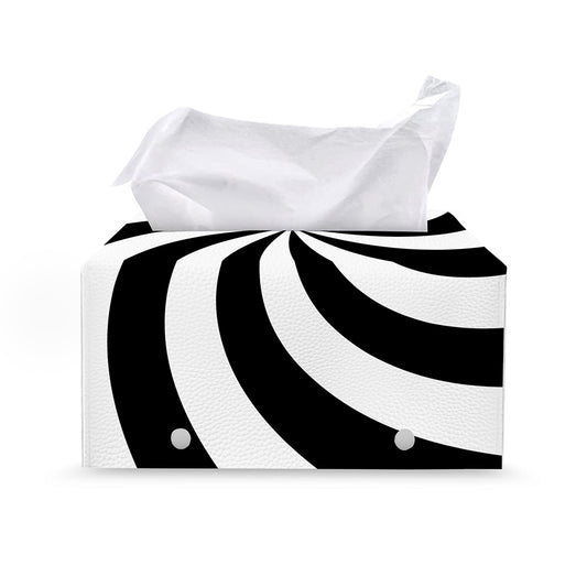 Swirl Optical Illusion Print Leather Tissue Box Cover