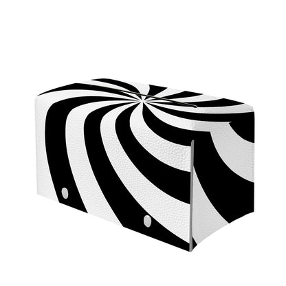 Swirl Optical Illusion Print Leather Tissue Box Cover