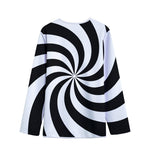 Swirl Optical Illusion Print Long Sleeve Short Coat