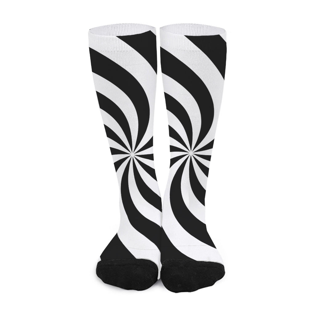 Swirl Optical Illusion Print Long Socks