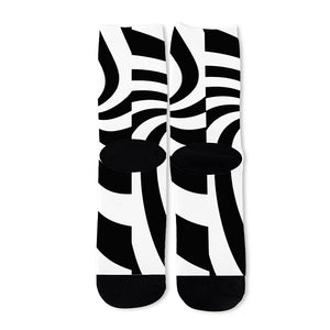 Swirl Optical Illusion Print Long Socks