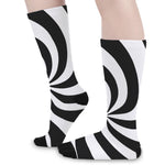 Swirl Optical Illusion Print Long Socks