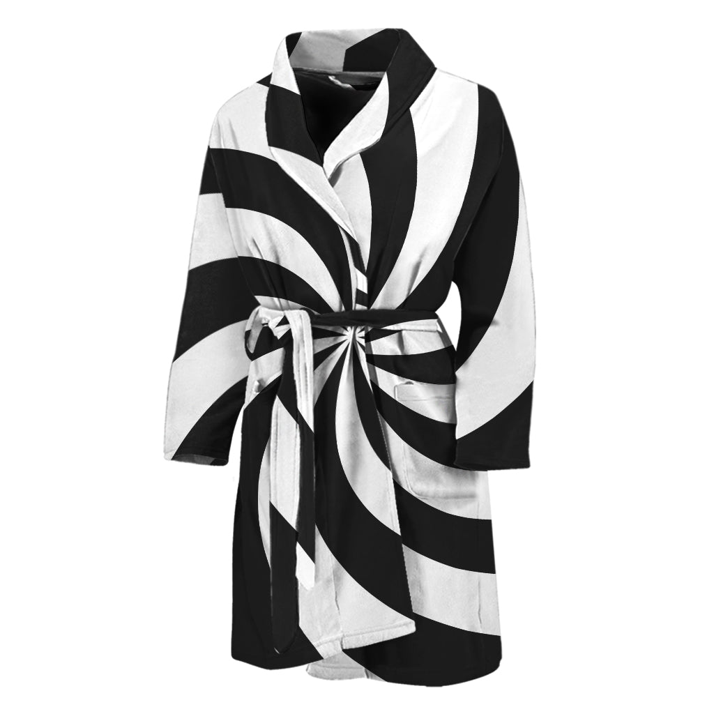 Swirl Optical Illusion Print Men's Bathrobe