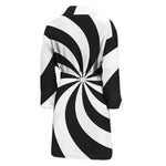 Swirl Optical Illusion Print Men's Bathrobe