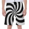 Swirl Optical Illusion Print Men's Beach Shorts