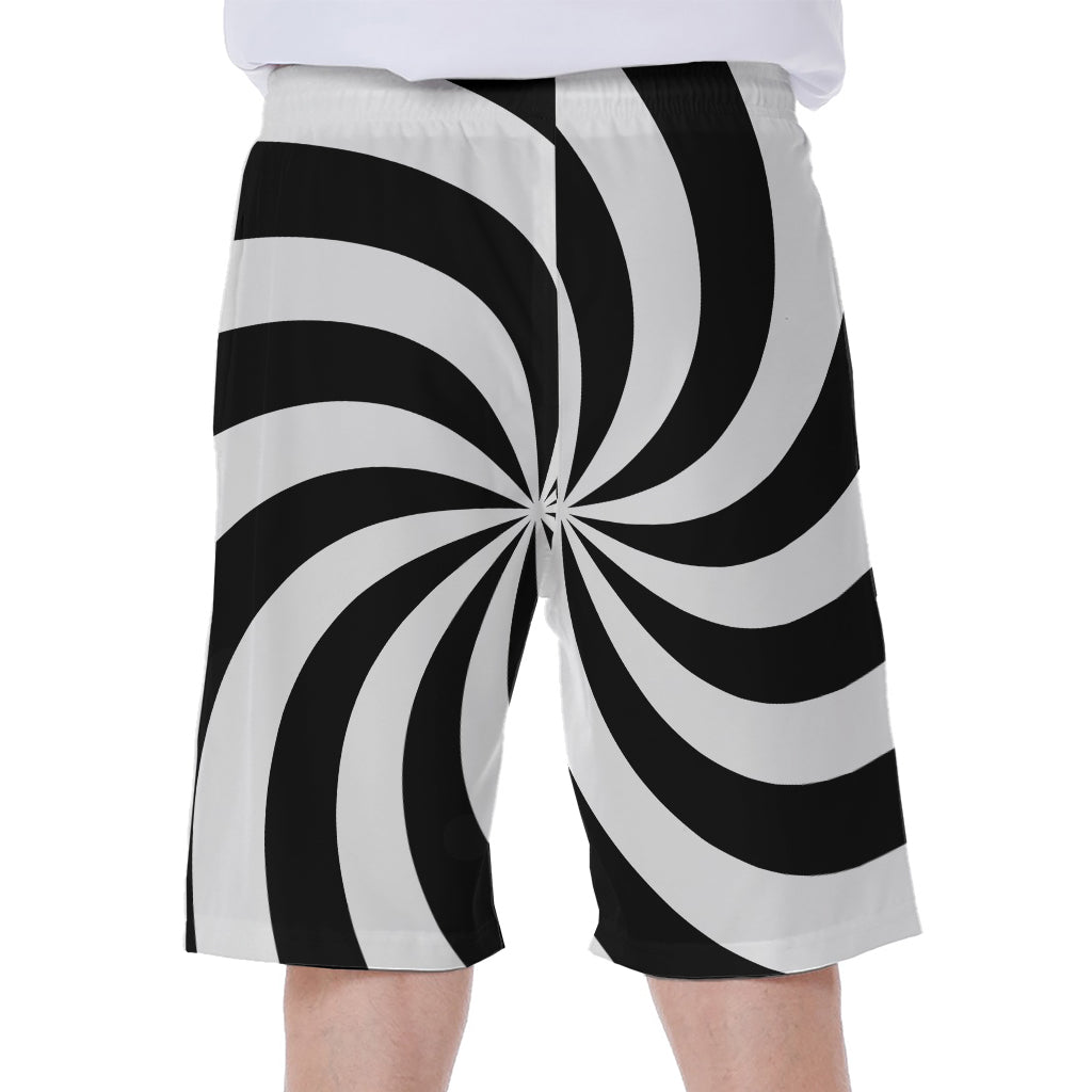 Swirl Optical Illusion Print Men's Beach Shorts