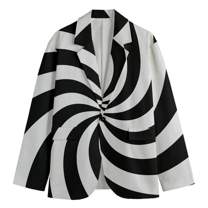 Swirl Optical Illusion Print Men's Blazer