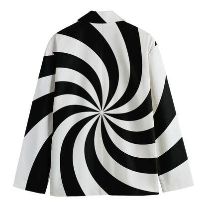 Swirl Optical Illusion Print Men's Blazer