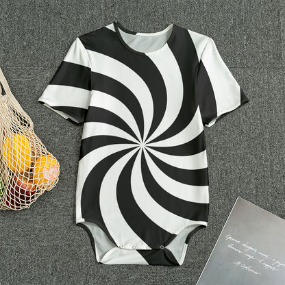 Swirl Optical Illusion Print Men's Bodysuit