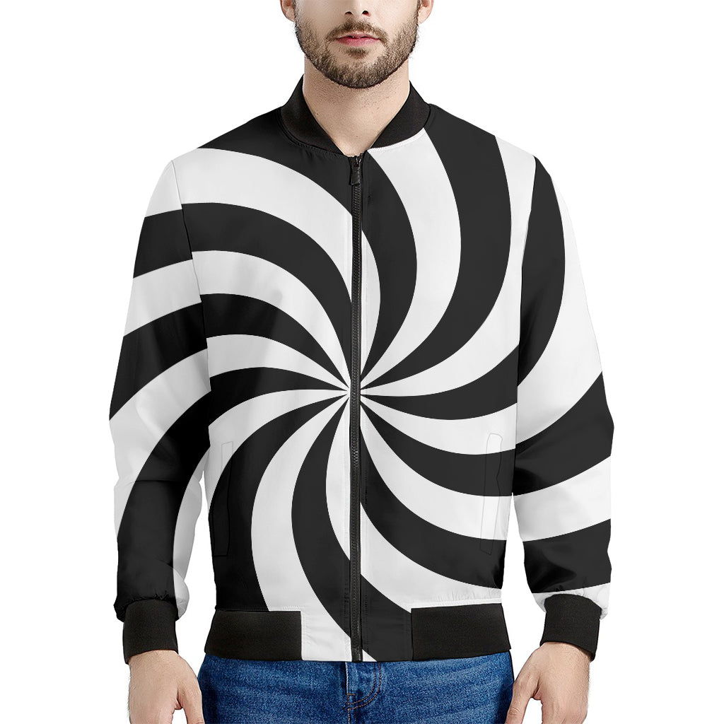 Swirl Optical Illusion Print Men's Bomber Jacket